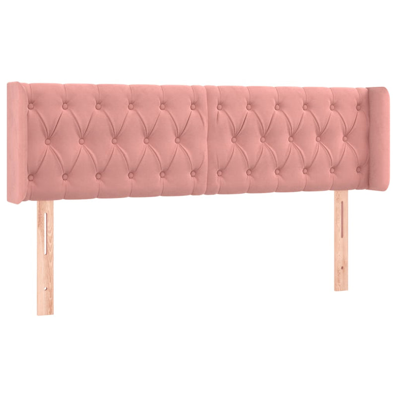 vidaXL rózsaszín bársony LED-es fejtámla 147x16x78/88 cm