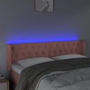 vidaXL rózsaszín bársony LED-es fejtámla 147x16x78/88 cm