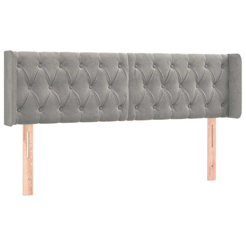 vidaXL világosszürke bársony LED-es fejtámla 163 x 16 x 78/88 cm