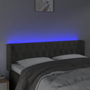 vidaXL sötétszürke bársony LED-es fejtámla 163 x 16 x 78/88 cm