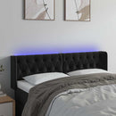 vidaXL fekete bársony LED-es fejtámla 163 x 16 x 78/88 cm