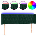 vidaXL sötétzöld bársony LED-es fejtámla 163 x 16 x 78/88 cm
