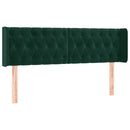vidaXL sötétzöld bársony LED-es fejtámla 163 x 16 x 78/88 cm
