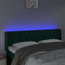 vidaXL sötétzöld bársony LED-es fejtámla 163 x 16 x 78/88 cm