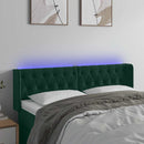 vidaXL sötétzöld bársony LED-es fejtámla 163 x 16 x 78/88 cm