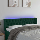 vidaXL sötétzöld bársony LED-es fejtámla 163 x 16 x 78/88 cm