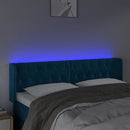 vidaXL sötétkék bársony LED-es fejtámla 163 x 16 x 78/88 cm