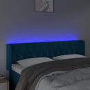 vidaXL sötétkék bársony LED-es fejtámla 163 x 16 x 78/88 cm