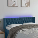 vidaXL sötétkék bársony LED-es fejtámla 163 x 16 x 78/88 cm