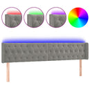 vidaXL világosszürke bársony LED-es fejtámla 183 x 16 x 78/88 cm
