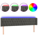 vidaXL sötétszürke bársony LED-es fejtámla 183 x 16 x 78/88 cm