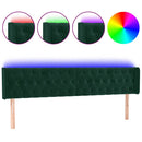 vidaXL sötétzöld bársony LED-es fejtámla 183 x 16 x 78/88 cm