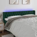 vidaXL sötétzöld bársony LED-es fejtámla 183 x 16 x 78/88 cm