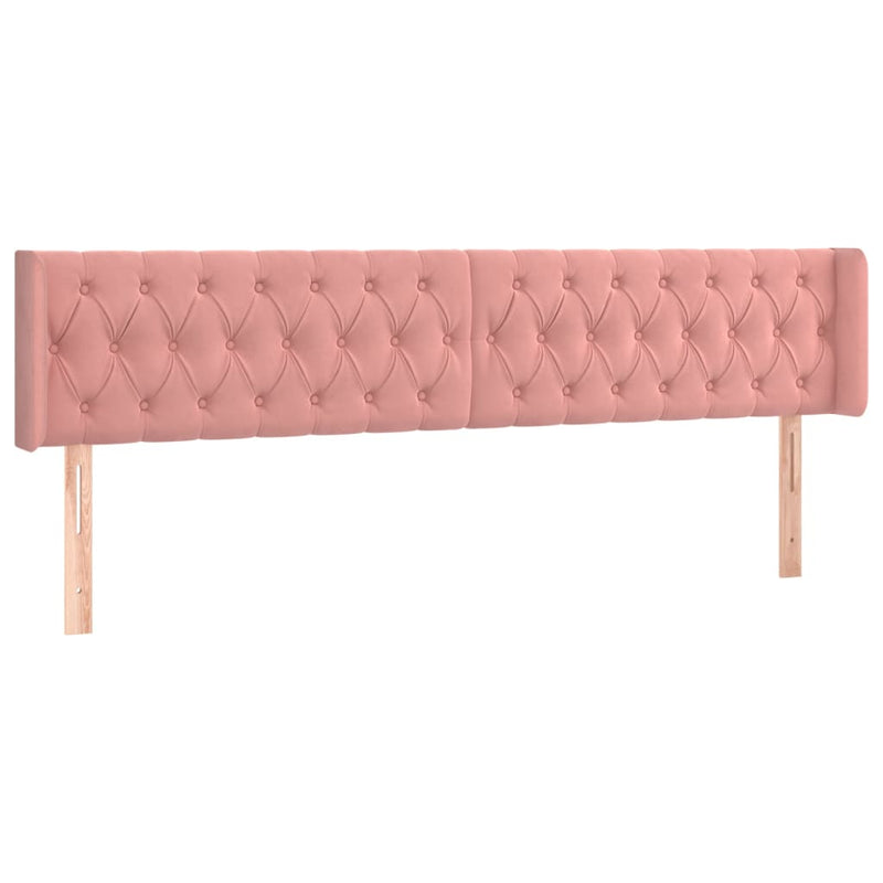 vidaXL rózsaszín bársony LED-es fejtámla 183x16x78/88 cm