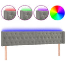 vidaXL világosszürke bársony LED-es fejtámla 203 x 16 x 78/88 cm