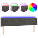 vidaXL sötétszürke bársony LED-es fejtámla 203 x 16 x 78/88 cm