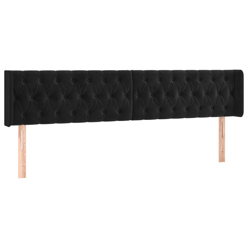 vidaXL fekete bársony LED-es fejtámla 203 x 16 x 78/88 cm