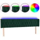 vidaXL sötétzöld bársony LED-es fejtámla 203 x 16 x 78/88 cm