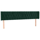vidaXL sötétzöld bársony LED-es fejtámla 203 x 16 x 78/88 cm