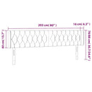 vidaXL sötétzöld bársony LED-es fejtámla 203 x 16 x 78/88 cm