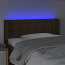 vidaXL sötétbarna szövet LED-es fejtámla 83 x 16 x 78/88 cm