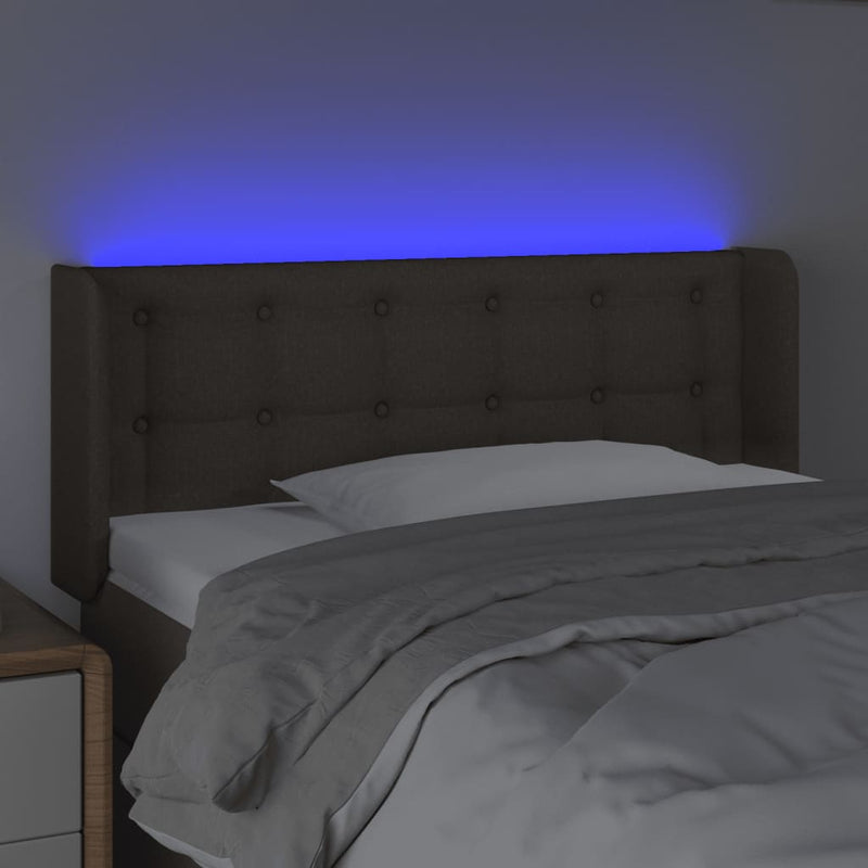 vidaXL tópszínű szövet LED-es fejtámla 83 x 16 x 78/88 cm