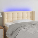 vidaXL krémszínű szövet LED-es fejtámla 93 x 16 x 78/88 cm