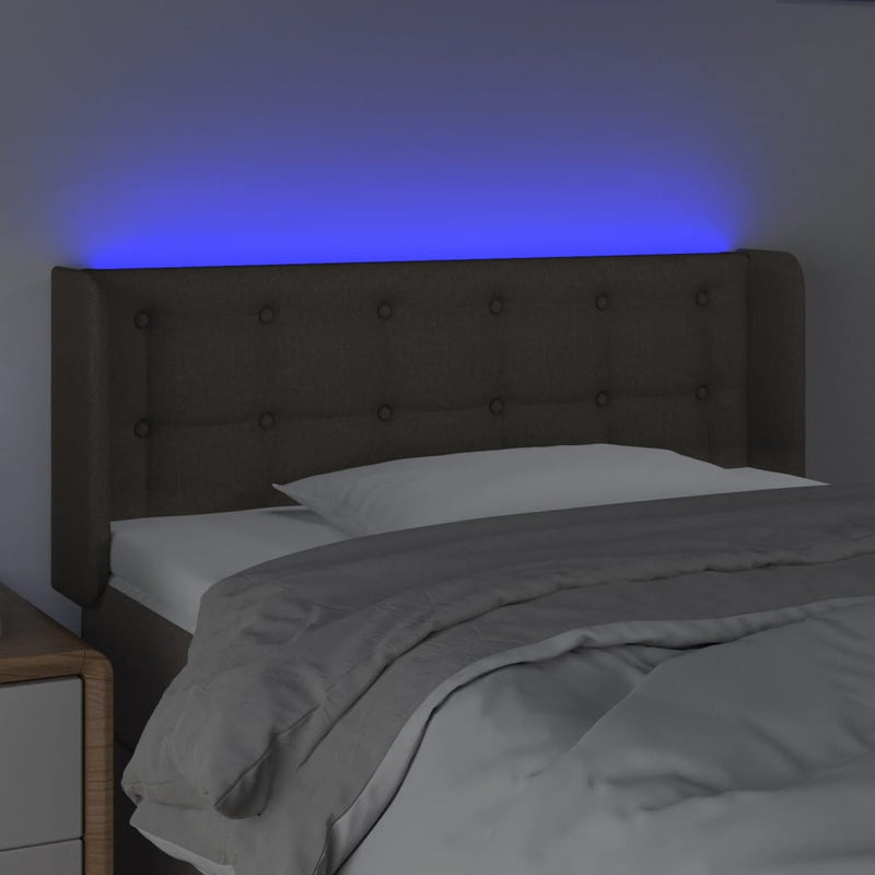 vidaXL tópszínű szövet LED-es fejtámla 103 x 16 x 78/88 cm