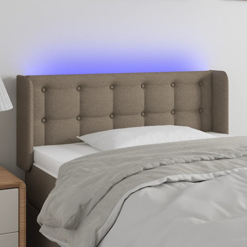 vidaXL tópszínű szövet LED-es fejtámla 103 x 16 x 78/88 cm