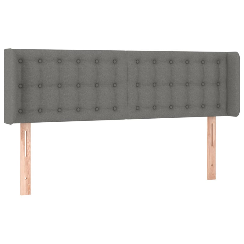 vidaXL sötétszürke szövet LED-es fejtámla 147 x 16 x 78/88 cm