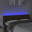 vidaXL sötétbarna szövet LED-es fejtámla 147 x 16 x 78/88 cm