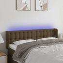 vidaXL sötétbarna szövet LED-es fejtámla 147 x 16 x 78/88 cm
