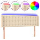 vidaXL krémszínű szövet LED-es fejtámla 147 x 16 x 78/88 cm