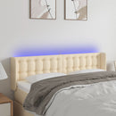 vidaXL krémszínű szövet LED-es fejtámla 147 x 16 x 78/88 cm