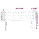 vidaXL kék szövet LED-es fejtámla 147 x 16 x 78/88 cm