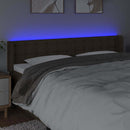 vidaXL sötétbarna szövet LED-es fejtámla 163 x 16 x 78/88 cm
