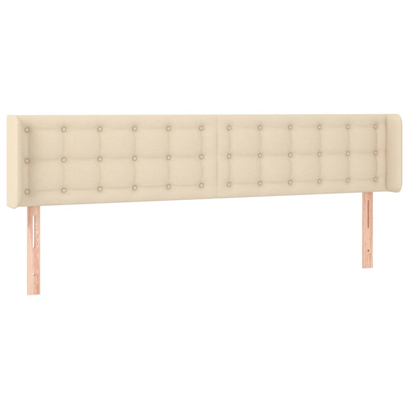 vidaXL krémszínű szövet LED-es fejtámla 163 x 16 x 78/88 cm