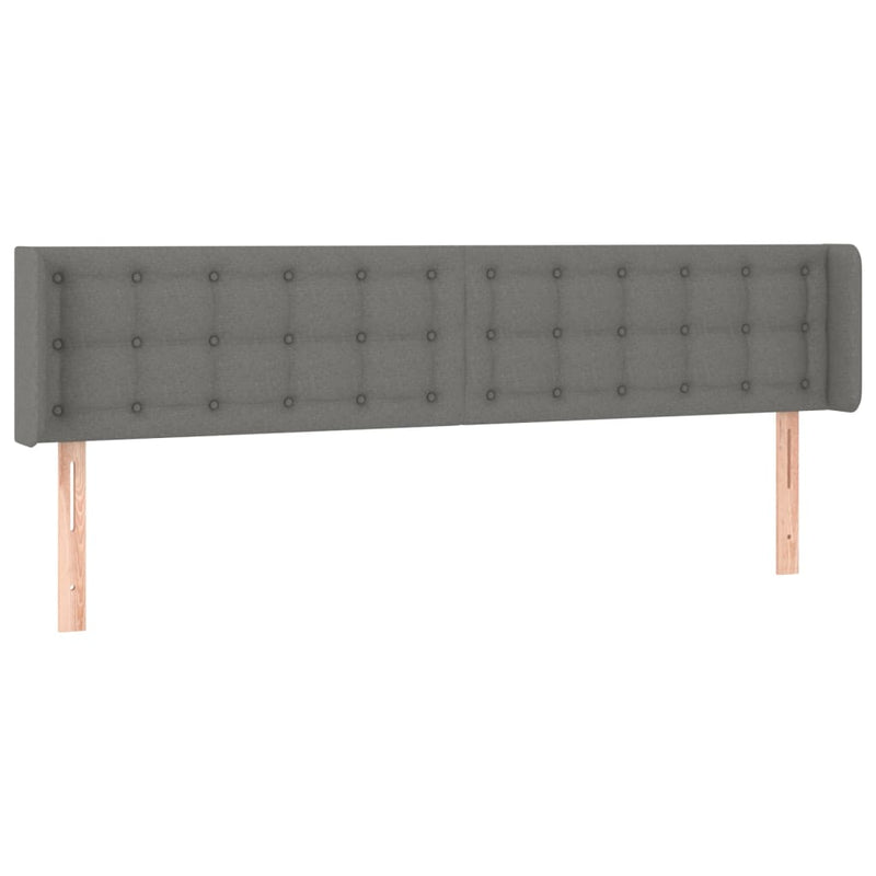 vidaXL sötétszürke szövet LED-es fejtámla 183 x 16 x 78/88 cm