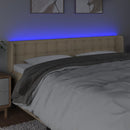 vidaXL krémszínű szövet LED-es fejtámla 203 x 16 x 78/88 cm