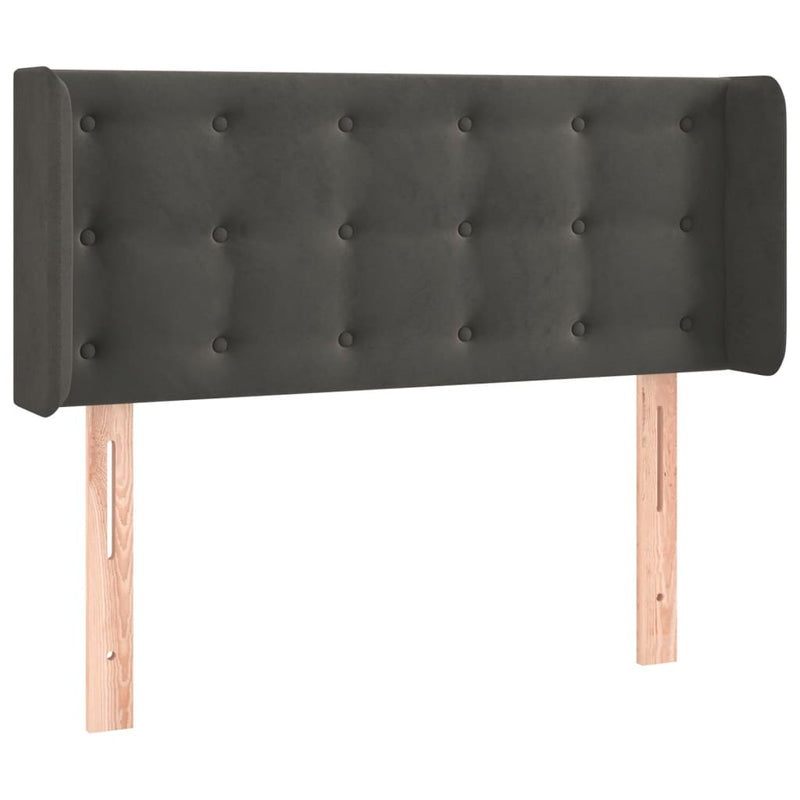 vidaXL sötétszürke bársony LED-es fejtámla 83 x 16 x 78/88 cm