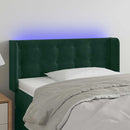 vidaXL sötétzöld bársony LED-es fejtámla 83 x 16 x 78/88 cm