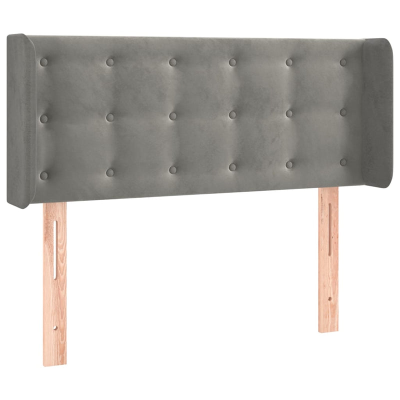 vidaXL világosszürke bársony LED-es fejtámla 93 x 16 x 78/88 cm