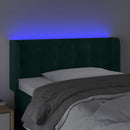 vidaXL sötétzöld bársony LED-es fejtámla 93 x 16 x 78/88 cm