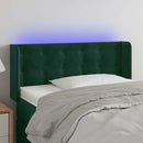 vidaXL sötétzöld bársony LED-es fejtámla 93 x 16 x 78/88 cm