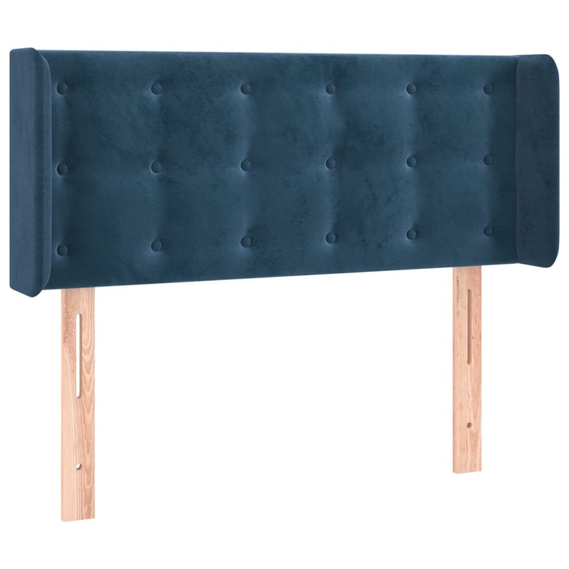 vidaXL sötétkék bársony LED-es fejtámla 93 x 16 x 78/88 cm