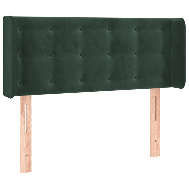 vidaXL sötétzöld bársony LED-es fejtámla 103 x 16 x 78/88 cm