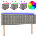 vidaXL világosszürke bársony LED-es fejtámla 147 x 16 x 78/88 cm