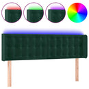 vidaXL sötétzöld bársony LED-es fejtámla 147 x 16 x 78/88 cm