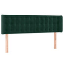 vidaXL sötétzöld bársony LED-es fejtámla 147 x 16 x 78/88 cm