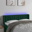 vidaXL sötétzöld bársony LED-es fejtámla 147 x 16 x 78/88 cm